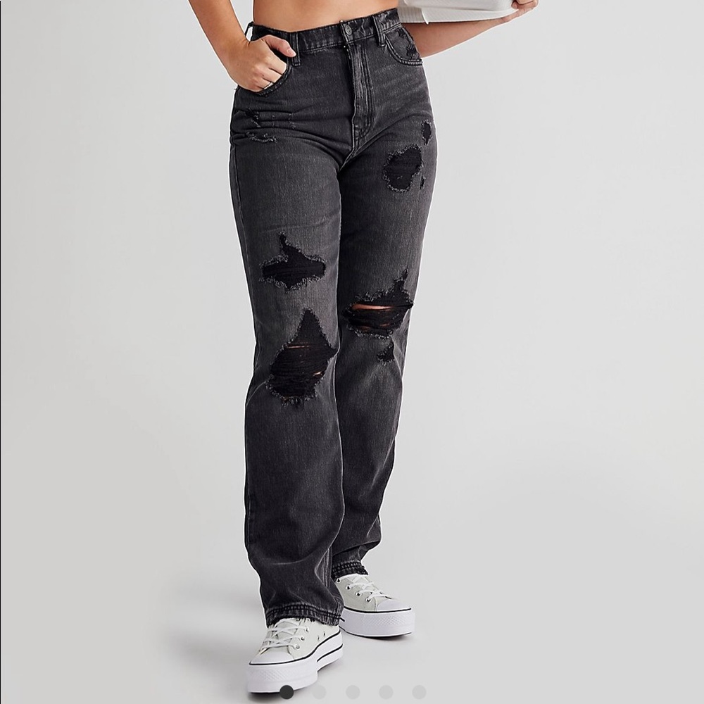Free People CRVY Straight Shooter Jeans sz 28